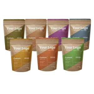 Custom Logo Screen Printed Recyclable Food Grade PA Stand Up Plastic Foil Pet Food Packaging Bags Zipper Top Doypack