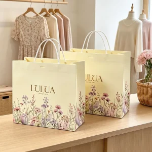 Custom Logo Shopping Bag Luxury Apparel Garment Boutique Gift Packaging Coated Paper Bags for Clothing Store Small Business