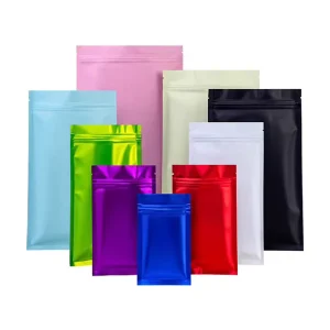 Custom Logo Smell Proof Mylar Bag Resealable Ziplock Pouch Multi Color Aluminum Foil Bag for Candy Jewelry Snack Pouch