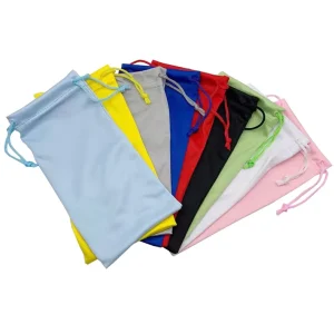 Custom Logo Soft Drawstring Colorful Sunglasses Bag Glasses Case Pouch Eyewear Accessories