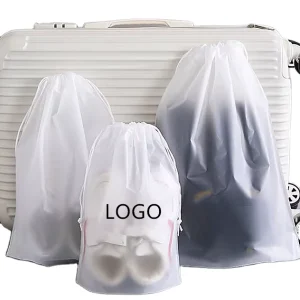 Custom Logo Sport Shoe Bags Large Clear Shoes Organizers Storage Pouch With Rope For Men And Women