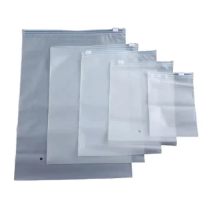 Custom Logo Transparent Frosted PVC Zipper Poly Bag Black Gravure Printed Biodegradable for Clothes Socks Bedding