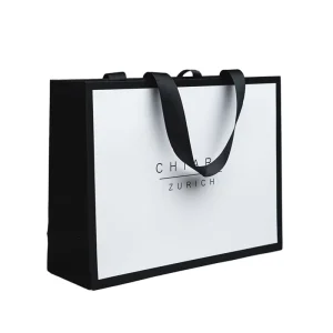 Custom Logo WEISEN Recyclable Boutique Dress Bags White Personalized Art Paper Packaging Hand Length Ribbon Hot Stamping Stamp