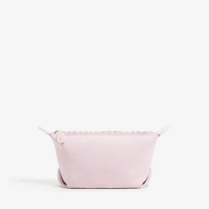 Custom Logo pink Soft Leather Mini Gift Packaging Pouch Makeup Bag Women’s Clutch with Zipper