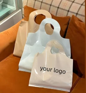 Custom Luxury Printed Plastic Shopping Bag with Logo Waterproof Cloth Retail Packaging & Printing Product with Handle