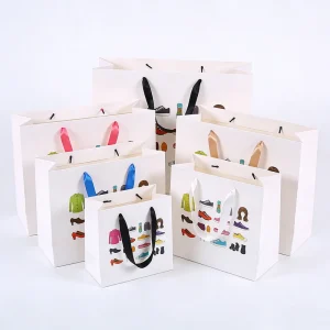 Custom Luxury Shopping Boutique Craft Gift Carry Clothing Shoes Packaging Paper Bags With Your Own logo