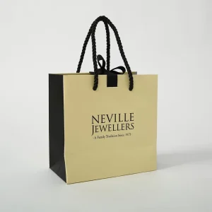 Custom Made Luxury Eco-Friendly Brown Kraft Shopping Paper Bags with Ribbon Handle Bow Laminated Packaging for Dresses Cosmetics