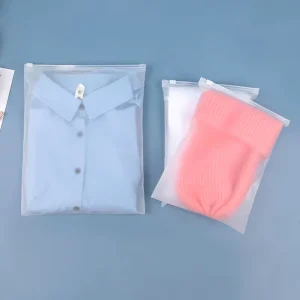Custom Matte Frosted Biodegradable Plastic Packaging Zipper Bags T Shirt Swimwear Zip Lock Clothing Bags with Logo