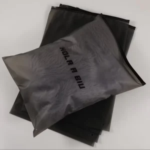 Custom Matte Frosted Plastic Packaging Zipper Bags T Shirt Swimwear Zip Lock Clothing Bags With Logo