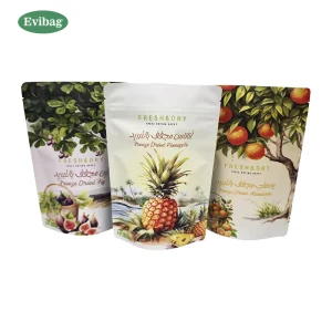 Custom Matte Printed Packaging Bag Dried Fruit Snack Doypack Aluminum Foil Smell Proof ZipLock Food Packaging Bag