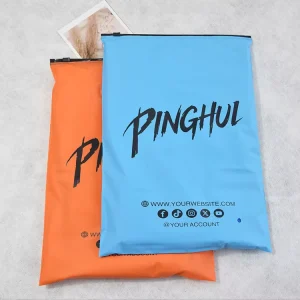 Custom Matte frosted Biodegradable Plastic Packaging Zipper Bags T Shirt Swimwear Zip Lock Clothing Bags With Logo