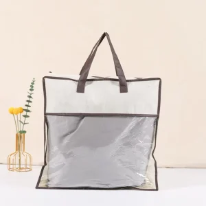 Custom Modern Waterproof Transparent PVC Quilt Pillow Bags Bedding Storage Bags with Handle and Zipper for Household Use