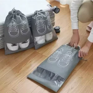 Custom Non woven Fabric Storage Bag for Shoes Eco friendly Drawstring Bag Large Capacity Waterproof Bag