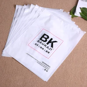 Custom PE White Zipper Bags Plastic Transparent Clothing Package Sealing Bags