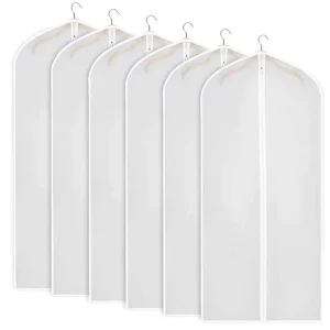 Custom PEVA Garment Suit Bag Waterproof Luxury Garment Bag Transparent Long Dress Garment Dustproof Cover Bag with Zipper
