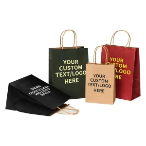 Custom Packaging Paper Bag Gift Print Logo Brown Kraft Paper Bags With Handles for Food Takeaway