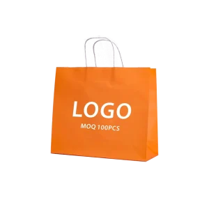 Custom Paper Package Bags with Your Own Logo White Brown Kraft Gift Craft Shopping Paper Bag With Handles