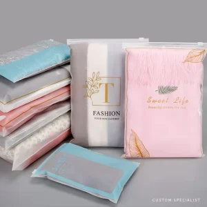 Custom Personal Logo Frosted Zipper Bag Waterproof Packaging Bag Clear Plastic Zip Lock Plastic Packaging Bag