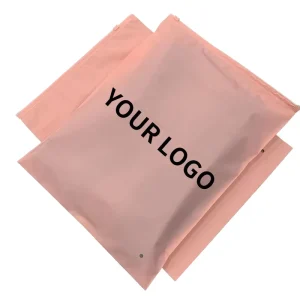 Custom Pink Matte PE Waterproof Resealable Zipper Bag Frosted Garment Plastic Shipping Mailing Packing Clothes Socks Logo