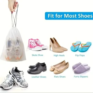Custom Plastic Drawstring Bag Package Bag Transparent Customized Custom Logo Clothing Drawstring Packaging Bag for Shoes