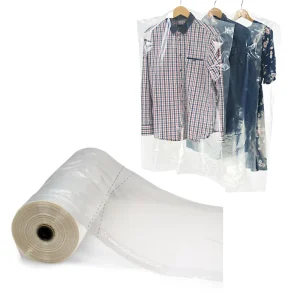 Custom Plastic PE Garment Duffel Long Bag Suit Dress Clothes Packaging Dust Cover Dry Cleaning Garment Bags on Roll for Garment