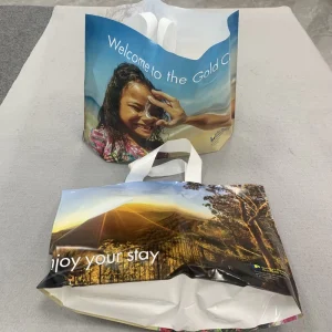 Custom Plastic Poly PE Garment Shopping Bag with Soft Loop Handle Plastic Shopping Bag