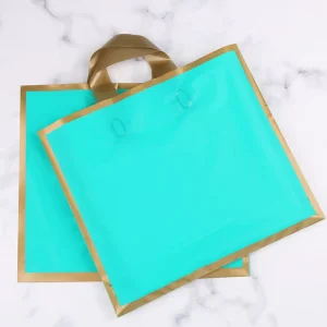 Custom Poly Bag Soft Loop Handles LDPE HDPE Tote Shopping Plastic Bag With Own Logo for Clothing Packaging