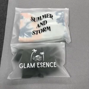 Custom Poly Clear Plastic T shirt Apparel Plastic Bags with Logo Printed Ziplock Bag for Clothing Garment Bags