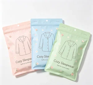 Custom Print Garment Packaging Bag With Zipper Multisize Water Proof Clothes Bag For Convenient Sleepwear Packaging Bag