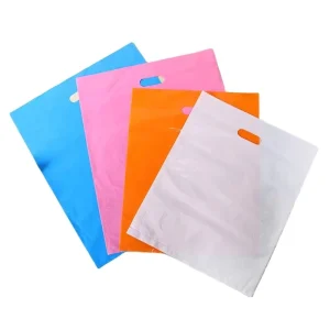Custom Print Logo Die Cut Plastic Bags Packaging Variety Color Thank You Bags for Clothes Shopping Bags With Logo