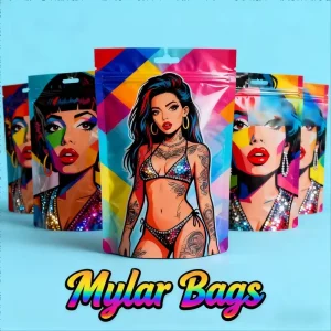Custom Print Small Size Snack Food Packaging Bag Stand Up Pouch Zipper Bag Doypack 3.5 Mylar Bags For Food