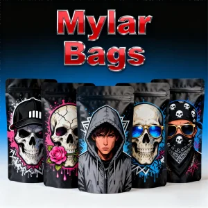 Custom Printed 1g 3.5g 7g 14g Child Resistant Mylar Bag Smell Proof Stand Up Pouch For Botanical Packaging