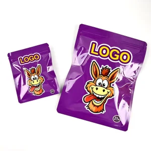 Custom Printed 1g 3.5g 7g 14g Resealable Smell Proof Child Proof Three-side Sealed Gummy Candy Mylar Bags