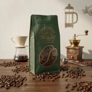 Custom Printed 250g 500g 16oz Aluminum Foil Flat Bottom Coffee Bag Eco Friendly Smell Proof Packaging Bag with Valve and Zipper