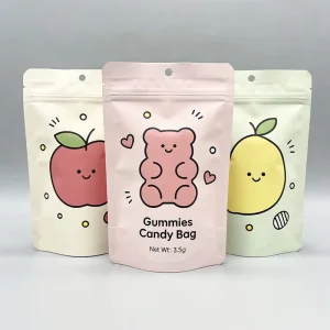 Custom Printed 250g Moisture Proof PE Mylar Stand up Resealable Zipper Pouch for Candy Snack Food Packaging