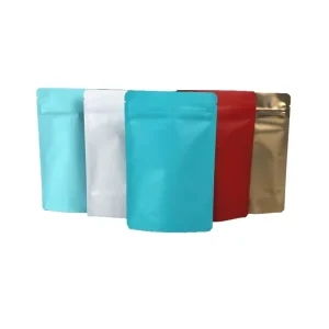Custom Printed 3.5g Mylar Bag Small Resealable Ziplock Plastic Packaging for Chewing Gum White Blue Red Gold Smell Proof Edible