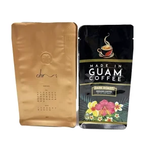 Custom Printed 8oz 12oz 16oz 5Lb 100g 250g 500g 1Kg Recyclable Aluminium Foil Flat Bottom Coffee Beans Powder Packaging Bag