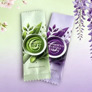 Custom Printed Aluminum Foil Mylar Bags with Logo Back Seal Pouch for Matcha Tea Single Serve Powder Bag