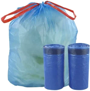 Custom Printed Biodegradable Drawstring Garbage Bag Plastic Trash Bin Liner Roll Hot Stamping Surface Refuse Sacks Plastic Bags