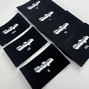 Custom Printed Clothing Labels 100% Polyester Screen Printed Clothing Labels for Shirts Pants Dresses Bags