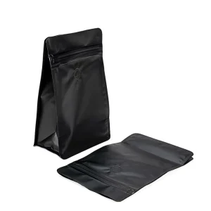 Custom Printed Coffee Bags with Valve Vertical Flat Bottom Ziplock Bags Reusable Coffee Bean Bags