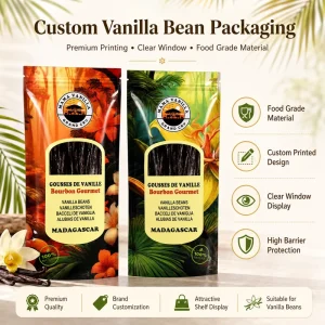 Custom Printed Food Grade Material For Lay Flat Pouches Zipper Top Smell Proof Recyclable Plastic Packaging Snacks