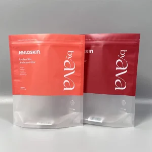 Custom Printed Food Grade Plastic Packaging Transparent Zipper Ziplock Resealable Stand Up Pouch Bags With Frosted Clear Window