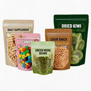 Custom Printed Food Grade Stand Up Zipper Pouch For Snack Coffee Tea Pet Food Packaging