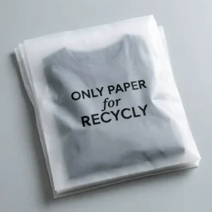 Custom Printed Glassine Bags 60gsm Sustainable Apparel Packaging Biodegradable Translucent Pouches for Dress Shirts
