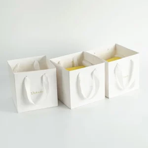 Custom Printed Logo Cardboard Food Packaging Paper Bag White Brown Gift Craft for Household Products for Shopping