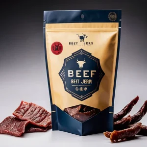 Custom Printed Logo Food Grade Moisture Proof Packaging Beef Jerky Bags 250g 500g With Zipper Bags for Dry Goods & Jerky