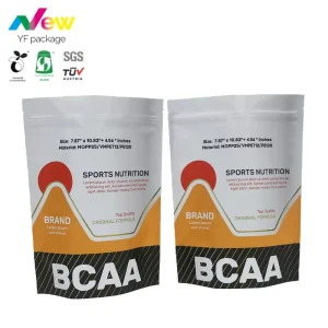 Custom Printed Logo Laminating Resealable Zipper Smell Proof Mylar Aluminum Foil Stand Pouch Eco Friendly Plastic Food Sugar