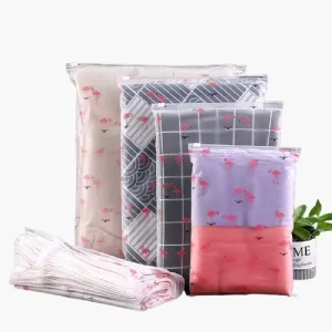 Custom Printed Logo Pack T-Shirt Plastic Zip Lock Bag Resealable Matte Frosted Zipper Bags for Clothing Packaging