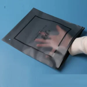 Custom Printed Logo Packaging Ziplock Slide Semi Transparent Black Frosted Zipper Bag Clothing Packing Garment Plastic Bags